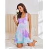 image:imageEkouaer Nightgowns for Women Cotton Night Gown Tank Sleeveless Sleep DressBlue Tie Dye