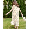 image:imageEkouaer Nightgowns for Women Long Sleeveless Night Gown Button SleepshirtBeige Floral