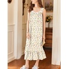 image:imageEkouaer Nightgowns for Women Long Sleeveless Night Gown Button SleepshirtBeige Floral
