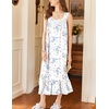 image:imageEkouaer Nightgowns for Women Long Sleeveless Night Gown Button SleepshirtBlue Flower