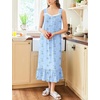 image:imageEkouaer Nightgowns for Women Long Sleeveless Night Gown Button SleepshirtBlue Flowers