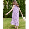 image:imageEkouaer Nightgowns for Women Long Sleeveless Night Gown Button SleepshirtDark Purple Floral