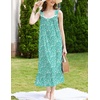 image:imageEkouaer Nightgowns for Women Long Sleeveless Night Gown Button SleepshirtGreen Floral