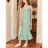 image:imageEkouaer Nightgowns for Women Long Sleeveless Night Gown Button SleepshirtLight Green