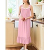 image:imageEkouaer Nightgowns for Women Long Sleeveless Night Gown Button SleepshirtPink