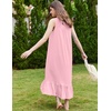 image:imageEkouaer Nightgowns for Women Long Sleeveless Night Gown Button SleepshirtPink
