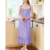 image:imageEkouaer Nightgowns for Women Long Sleeveless Night Gown Button SleepshirtPurple Dots