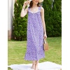 image:imageEkouaer Nightgowns for Women Long Sleeveless Night Gown Button SleepshirtPurple Dots