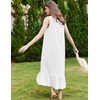 image:imageEkouaer Nightgowns for Women Long Sleeveless Night Gown Button SleepshirtWhite