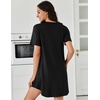 image:imageEkouaer Nightgowns for Women Pleated Nightshirts Short Sleeve SleepshirtsBlack
