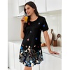 image:imageEkouaer Nightgowns for Women Pleated Nightshirts Short Sleeve SleepshirtsBlack Colorful Butterfly