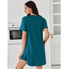 image:imageEkouaer Nightgowns for Women Pleated Nightshirts Short Sleeve SleepshirtsBlue Green