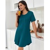 image:imageEkouaer Nightgowns for Women Pleated Nightshirts Short Sleeve SleepshirtsBlue Green
