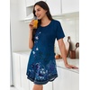 image:imageEkouaer Nightgowns for Women Pleated Nightshirts Short Sleeve SleepshirtsBlue Pea Floral