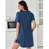 image:imageEkouaer Nightgowns for Women Pleated Nightshirts Short Sleeve SleepshirtsDark Blue
