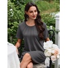 image:imageEkouaer Nightgowns for Women Pleated Nightshirts Short Sleeve SleepshirtsDark Grey