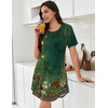 image:imageEkouaer Nightgowns for Women Pleated Nightshirts Short Sleeve SleepshirtsGreen Pea Floral