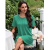 image:imageEkouaer Nightgowns for Women Pleated Nightshirts Short Sleeve SleepshirtsLight Green