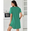 image:imageEkouaer Nightgowns for Women Pleated Nightshirts Short Sleeve SleepshirtsLight Green