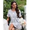 image:imageEkouaer Nightgowns for Women Pleated Nightshirts Short Sleeve SleepshirtsLight Grey White Star