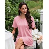 image:imageEkouaer Nightgowns for Women Pleated Nightshirts Short Sleeve SleepshirtsPink