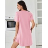 image:imageEkouaer Nightgowns for Women Pleated Nightshirts Short Sleeve SleepshirtsPink