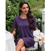 image:imageEkouaer Nightgowns for Women Pleated Nightshirts Short Sleeve SleepshirtsPurple