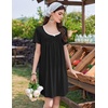 image:imageEkouaer Nightgowns for Women Pleated Sleep Shirts Short Sleeve Night ShirtsBlack