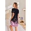 image:imageEkouaer Nightgowns for Women Pleated Sleep Shirts Short Sleeve Night ShirtsCherry Blossoms