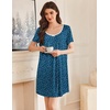 image:imageEkouaer Nightgowns for Women Pleated Sleep Shirts Short Sleeve Night ShirtsDog Footprints