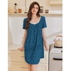 image:imageEkouaer Nightgowns for Women Pleated Sleep Shirts Short Sleeve Night ShirtsDog Footprints