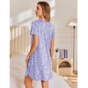 image:imageEkouaer Nightgowns for Women Pleated Sleep Shirts Short Sleeve Night ShirtsFloral Purple