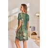 image:imageEkouaer Nightgowns for Women Pleated Sleep Shirts Short Sleeve Night ShirtsGreen Blossom
