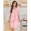 image:imageEkouaer Nightgowns for Women Pleated Sleep Shirts Short Sleeve Night ShirtsLily Elegance