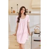 image:imageEkouaer Nightgowns for Women Pleated Sleep Shirts Short Sleeve Night ShirtsPink Petal Whisper
