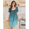 image:imageEkouaer Nightgowns for Women Pleated Sleep Shirts Short Sleeve Night ShirtsSparkling Branches