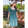 image:imageEkouaer Nightgowns for Women Pleated Sleep Shirts Short Sleeve Night ShirtsSparkling Branches