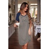 image:imageEkouaer Nightgowns for Women Short Sleeve Night Dress Printed Sleepwear01 Navy Blue