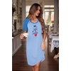 image:imageEkouaer Nightgowns for Women Short Sleeve Night Dress Printed SleepwearAbaby Bluedog