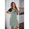 image:imageEkouaer Nightgowns for Women Short Sleeve Night Dress Printed SleepwearAgreyish Greenbutterfly
