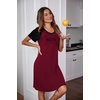 image:imageEkouaer Nightgowns for Women Short Sleeve Night Dress Printed SleepwearAwine Redmeow
