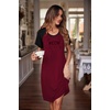 image:imageEkouaer Nightgowns for Women Short Sleeve Night Dress Printed SleepwearAwine Redmeow