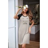 image:imageEkouaer Nightgowns for Women Short Sleeve Night Dress Printed SleepwearBblackwake Me Up Later