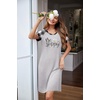 image:imageEkouaer Nightgowns for Women Short Sleeve Night Dress Printed SleepwearBgrey
