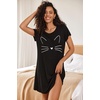 image:imageEkouaer Nightgowns for Women Short Sleeve Night Dress Printed SleepwearBlack Cat