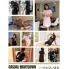 image:imageEkouaer Nightgowns for Women Short Sleeve Night Dress Printed SleepwearBlack Sleep
