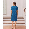 image:imageEkouaer Nightgowns for Women Short Sleeve Night Dress Printed SleepwearBlue Dog Claw