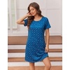 image:imageEkouaer Nightgowns for Women Short Sleeve Night Dress Printed SleepwearBlue Dog Claw