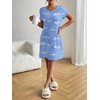 image:imageEkouaer Nightgowns for Women Short Sleeve Night Dress Printed SleepwearBlue Moon