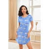 image:imageEkouaer Nightgowns for Women Short Sleeve Night Dress Printed SleepwearBlue Moon